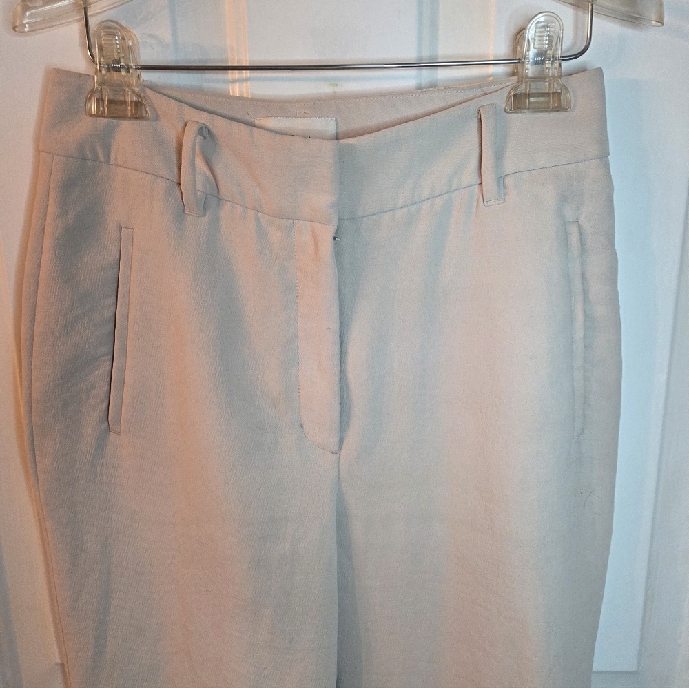 Aritzia Wilfred Crepe Pants Cream Sz 8 - Picture 5 of 7